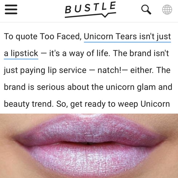 new Too Faced ☻ Mystical Lipstick ☻ Unicorn Tears - Picture 7 of 10